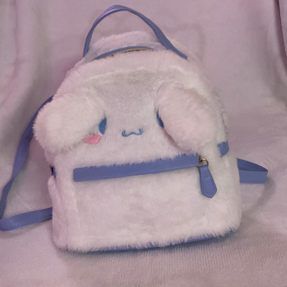Sanrio Cinnamoroll Fuzzy Mini Backpack • Kawaii Plush Bag
